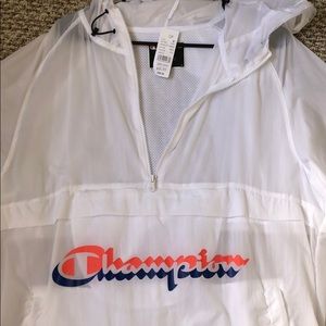 White Champion Windbreaker